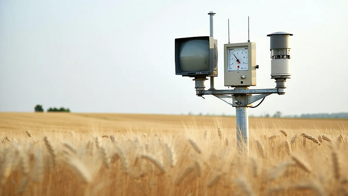 Precision weather monitoring instruments in a field